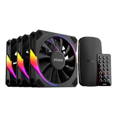 Imagem de Kit Cooler Fan Para Gabinete Sangue Frio Black Vulcan 120Mm - PCYES