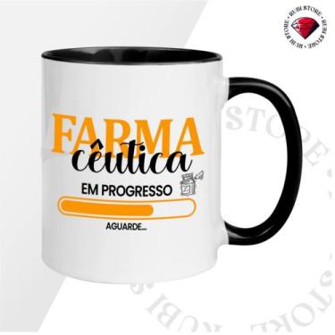 Imagem de Caneca de Cerâmica Mina Profissões Farmácia - Mina Store, Fundo Preto