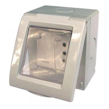 Imagem de Caixa Tampa Membrana Sobrepor 2 Módulos Prova Dágua Kalop