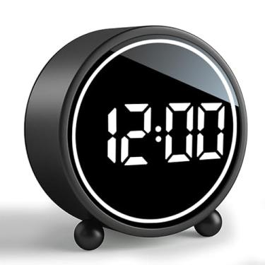 Imagem de Maxspace Relógio de mesa moderno, relógio analógico silencioso sem tique-taque operado por bateria, relógios de mesa pequenos para escritório/manto/mesa de trabalho ou mesa de cabeceira (redondo