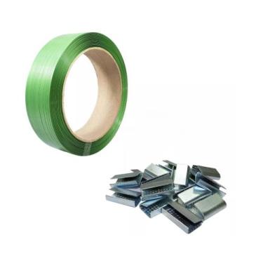 Imagem de Kit - 1 Fita De Arquear Pet Verde 16 Mm + 2kg Selo Pet 16mm - TIGERSUL