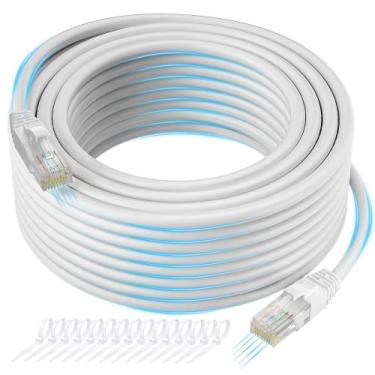 Imagem de Cabo Ethernet Kxable Cat 6 150 pés branco para roteador de servidor de
