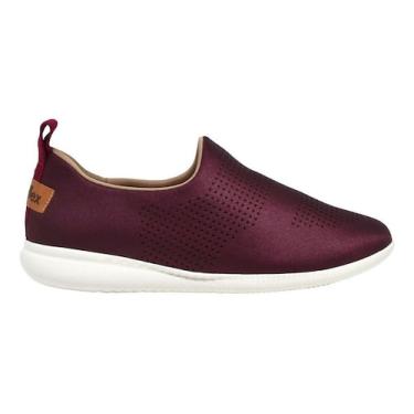 Imagem de Tênis Casual Feminino Neoprene Sem Cadarço Usaflex Af0607, Vinho, 38