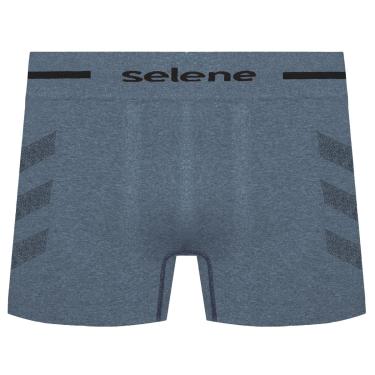 Imagem de Cueca Boxer Selene Sem Costura Mescla Masculina - Petróleo