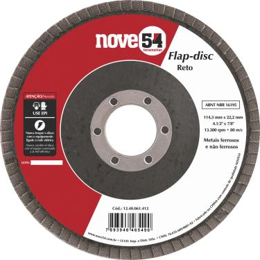 Imagem de Flap Disc 4.1/2  G40 Costado Fibra Reto Para Aço Carbono - N