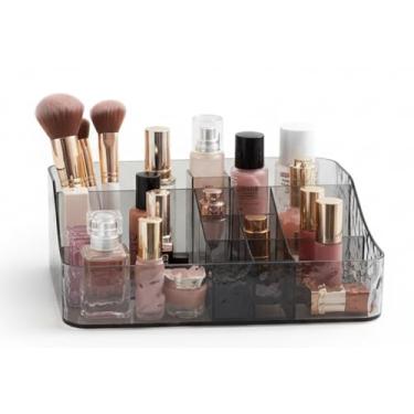 Imagem de Organizador Multiuso com 12 Divisões Acrílico Transparente - Porta Cosméticos, Maquiagens, Bijuterias e Pincéis