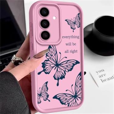 Imagem de Capa borboleta para Samsung Galaxy S25 Edge S24 S23 S22 Ultra Plus A55 A54 A35 A15 A56 A36 A26 A17 A14 A16 5G S23 FE Capa macia, A342 rosa, para Samsung A26 5G