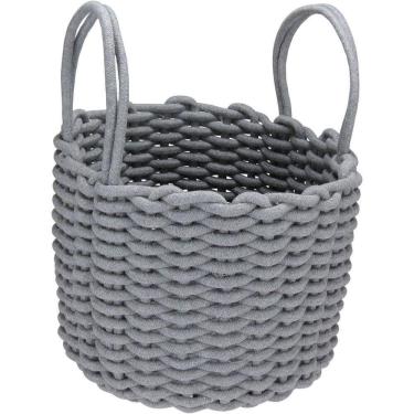 Imagem de Cesta Organizadora Decorativa Home&co Tecido 22x28cm Cinza