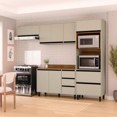 Imagem de Cozinha Modulada 4 Peças com Tampo Koya Politorno, Verde