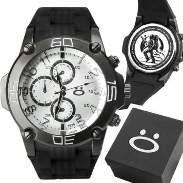 Imagem de Relogio Masculino Preto Silicone Aço Inox Caixa Premium ajustavel pesa