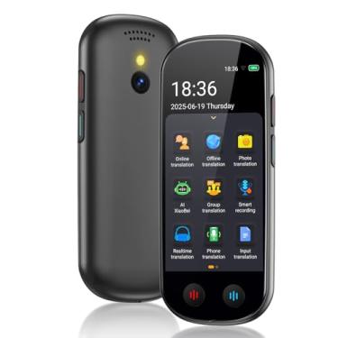 Imagem de Dispositivo tradutor de idiomas sem necessidade de WiFi, dispositivo tradutor bidirecional instantâneo de mais de 150 idiomas, Tradutor Ai ChatGPT atualizado com tradução offline/gravação/foto/voz