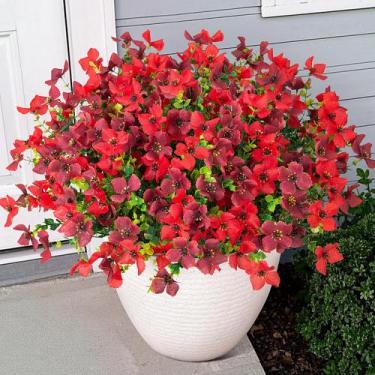 Imagem de Plantas de flores artificiais artificiais, decoração ao ar livre, 12 p