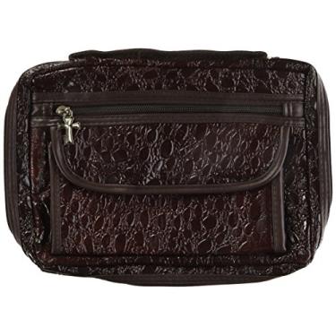 Imagem de Embassy Capa da Bíblia de couro legítimo em relevo jacaré, protege e protege sua Bíblia mantendo-a segura e oferece armazenamento adicional, vinho