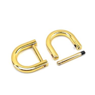 Imagem de VersaKits 4 peças de anéis D resistentes parafuso em manilha de 1,5 cm ouro em forma de U anel D de substituição para bolsa chaveiro coleira de cachorro