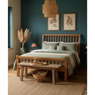 Imagem de Cama De Casa Verona King Size 1,95 X 2,05 - Madeira Maciça - Móveis De Gramado - Castanho