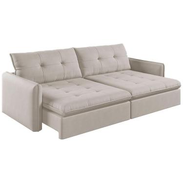 Imagem de Sofá Retrátil E Reclinável Lavanda 1,60m Linho Cor Cru 2320