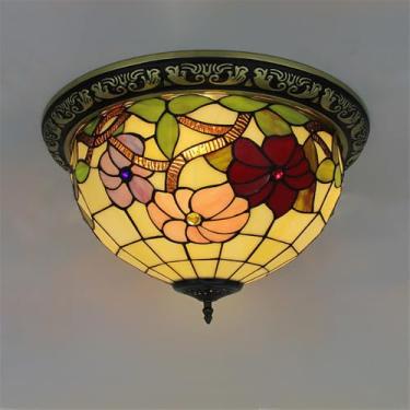 Imagem de Luminária de teto LED contemporânea de luxo para quarto, estilo retrô americano, criativa, para sala de estar, restaurante, escritório, casa de campo, hotel, corredor, café, bar, com vidro c