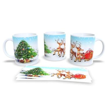 Imagem de Caneca de Natal com Arte Festiva, Porcelana Branca, Decoração de Inverno com Renas e Animais da Floresta, 11oz (9)