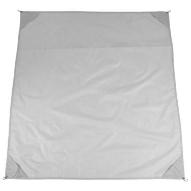 Imagem de Lona de acampamento ultraleve à prova d'água cinza claro com pegada de barraca para piquenique ao ar livre, caminhadas e praia, 1 m x 1,4 m