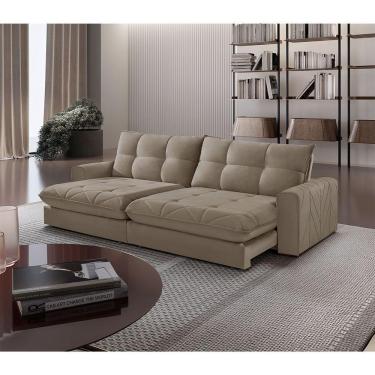 Imagem de Sofá Firenze Veludo 02 Módulos De 80cm B25cm Meu Sofá Online B002 Veludo Capuccino