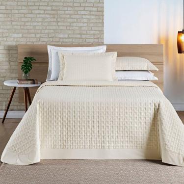 Imagem de Cobre Leito Madri Percal 200 Fios 100% Algodão Casal Padrão 03 Peças - Palha