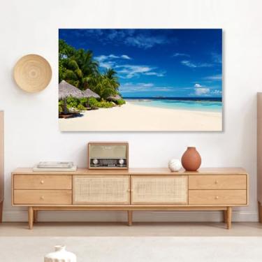 Imagem de Capa de TV Capa contra poeira universal para ambientes internos 81.3-203.2 cm capas de proteção de tela LCD LED impressão paisagem para monitor curvo/plano decorativo-azul-1#||65 polegadas (151 x 92