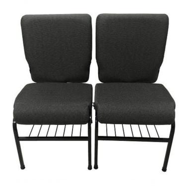 Imagem de 02 Cadeiras Para Igrejas C/ Porta Biblía E Porta Cálice Cinza