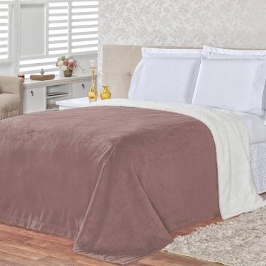 Imagem de Cobertor Pele De Carneiro Sherpa Alaska Queen 01 Peça - Rosê.