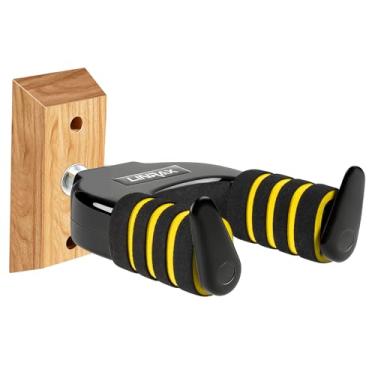 Imagem de Linrax AH1 Suporte de Parede para Guitarra, Gancho com Base de Madeira e Parafusos, Suporte Universal para Guitarra Acústica, Elétrica, Baixo, Ukulele, Banjo e Bandolim