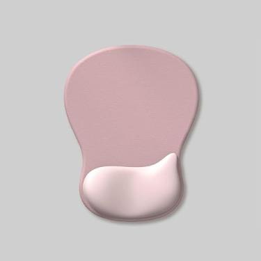 Imagem de YOWKA Mouse Pad com descanso de pulso, mouse ergonômico com suporte de gel, base antiderrapante, preto (rosa claro)