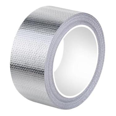 Imagem de MERIGLARE Fita adesiva de alumínio de fibra de vidro, à prova d'água, autoadesiva e resistente a rasgos, 5M, para isolamento de tubos automotivos, dutos de, Largura de 5 Cm