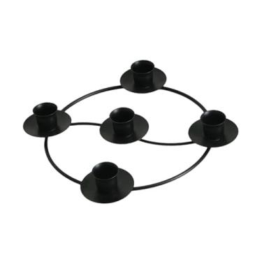 Imagem de Generic do Advento de Natal em Metal, Castiçal de Mesa, Enfeite Romântico para Velas do Advento, Ideal para Festas e Aniversários, Preto
