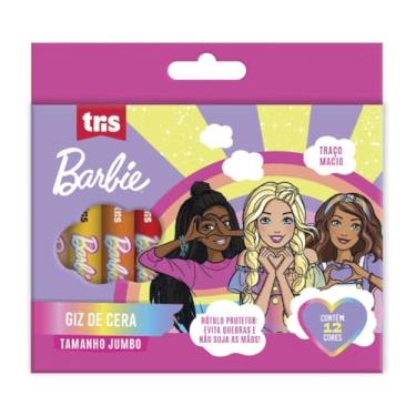 Imagem de Giz de Cera Jumbo, Summit, Tris Barbie, 12 Cores