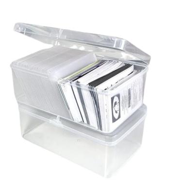 Imagem de Organizador de armazenamento de mesa transparente útil caixa de armazenamento de plástico classificação porta-cartões ídolo coreano cartão de foto