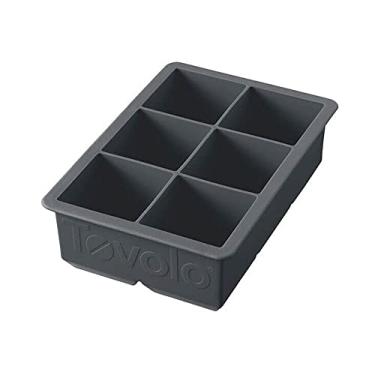 Imagem de Tovolo Bandeja de gelo King Cube (carvão) – Moldes de silicone reutilizáveis e grandes para uísque, coquetéis, café, acessórios de barman e vitaminas/livre de BPA e lavável na máquina de lavar louça
