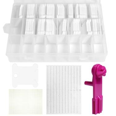 Imagem de Organizador de linha de fio de bordado, enrolador de bobina, bobinas de fio dental bordado, armazenamento de suporte de linha, 1 compartimento removível com 24 compartimentos com 150 bobinas de fio