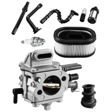 Imagem de Vaticas Kit de carburador adequado para STIHL MS640 MS650 064 065 066, substitui 1122 120 0623 Zama C3A-S31 Tillotson HS-320A Walbro WJ-67A WJ-76A WJ-67B, com kit de vela de ignição de linha de
