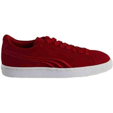 Imagem de PUMA Tênis infantil clássico de camurça com distintivo PS, Barbados Cherry-barbados Cherry, 4 Big Kid