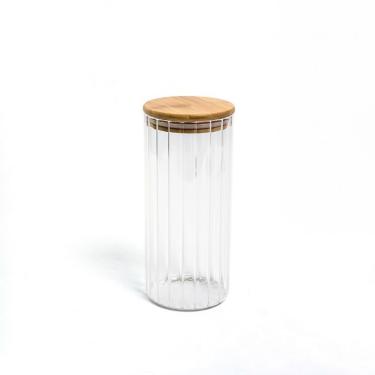 Imagem de Pote de Vidro com Tampa de Bambu 1,1L Oikos Natural