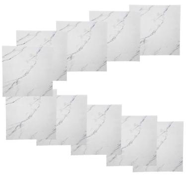 Imagem de Placa Adesiva Autocolante Marmore Falso Kit 10 Uni Papel Parede Decoraçao Sala Estar Cozinha Banheiro Obra Reforma Casa