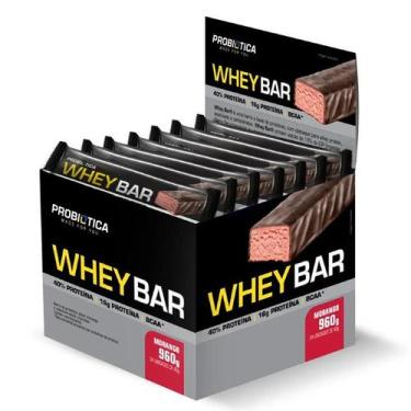 Imagem de Whey Bar C/ 24un Probiótica Sabor Morango Barrinha Protein Sabor:Moran