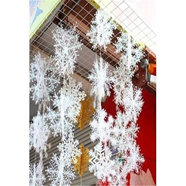 Imagem de Naroote Enfeites de Floco de Neve de Inverno Decorações Suspensas de Plástico PVC 30 Peças para Decoração de Teto de Janela de árvore de Natal (50.04)