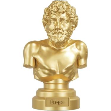 Imagem de Estátua Busto Esopo - Escritor Grego (Cor Ouro)
