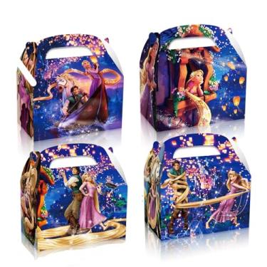 Imagem de Lamden 12 peças de artigos de festa de aniversário Rapunzal, caixas de presente de desenho animado, lembrancinhas de festa para decoração de festa temática de princesa, prêmios de recompensas de sala