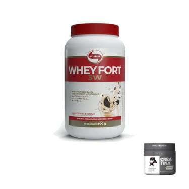 Imagem de Kit Whey Fort 3W 900g Cookies e Cream + Creatina Monohidratada Creapure 250g