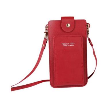 Imagem de Bolsa De Ombro Feminina De Cor Sólida, Moda, Porta-Celular, Carteira, 