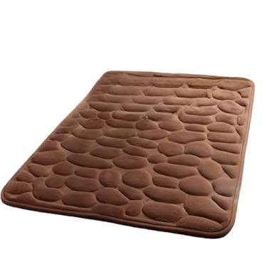 Imagem de Kit 2 Tapete de Banheiro Antiderrapante Soft Macio Luxo 60x40(PARALELEPIPED MARROM)