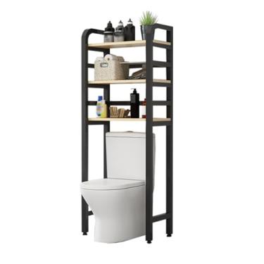 Imagem de SPXMQSS Unidade de armazenamento para máquina de lavar, unidade de armazenamento sobre o vaso sanitário, economia de espaço de banheiro independente com prateleiras ajustáveis, prateleira de