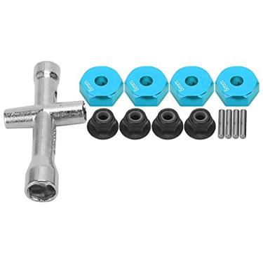 Imagem de Ainoli 12mm Roda 5mm Espessura Hex Adaptador Cruz chave M4 Conjunto de porca antiderrapante para carro 1/10 RC (Azul)