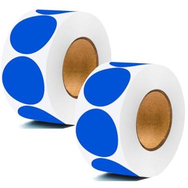 Imagem de 1000 pçs adesivos de pontos pretos 2,5 cm círculo redondo etiquetas de codificação, cor azul pontos pegajosos venda de quintal adesivos simples para escritório, loja casa sala de aula marcação 2 rolos